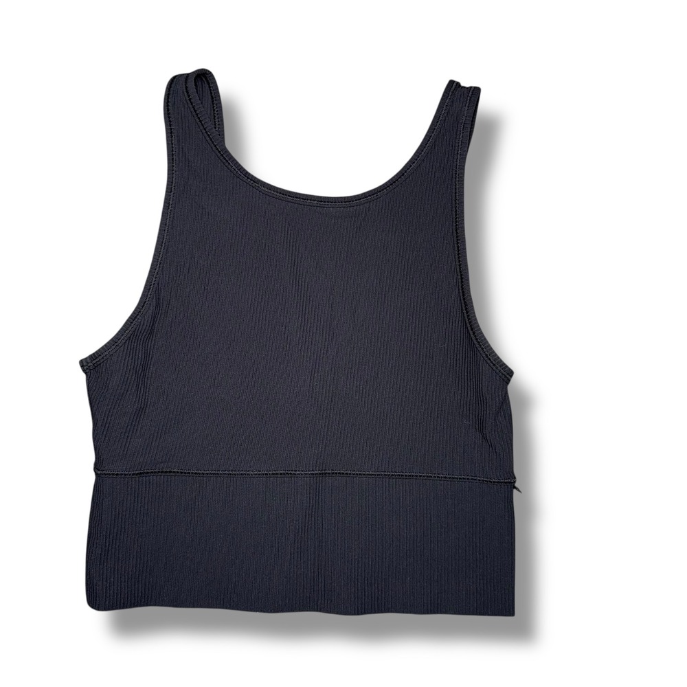 Lululemon Power Pivot Ribbed Crop Tank Black Size 6‎ - Picture 4 of 5